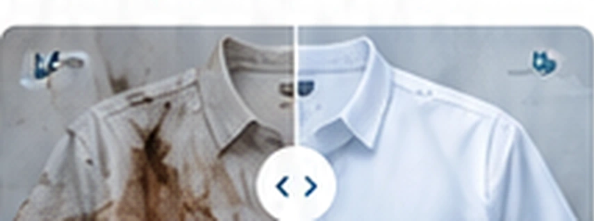 Garment before and after professional dry cleaning